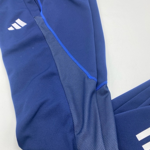 Adidas Women's 3-Stripe Aeroready Slim Fit Active Jogger Pants Small Blue Mesh - Picture 2 of 6